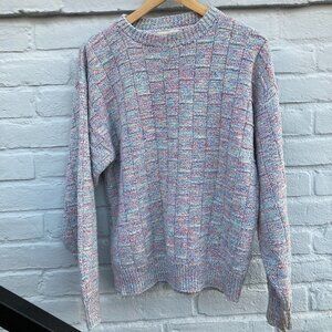 St. John's Bay Vintage Made in The USA Pastel Rainbow Confetti Sweater -Men's L
